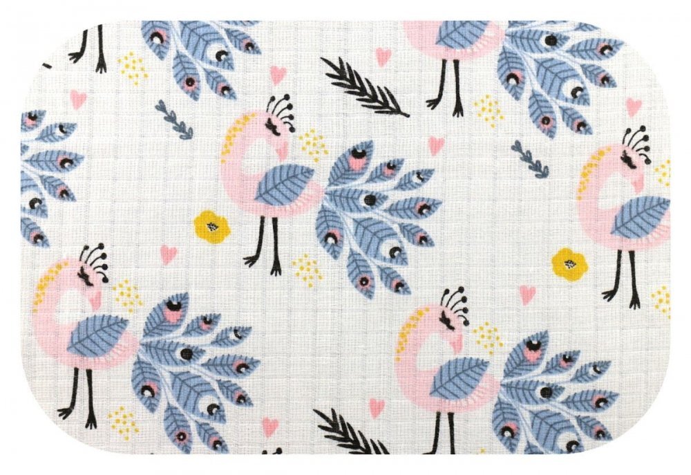 EgaKids Scutec din muselina tetra 70x80 cm model Peacock Jeans