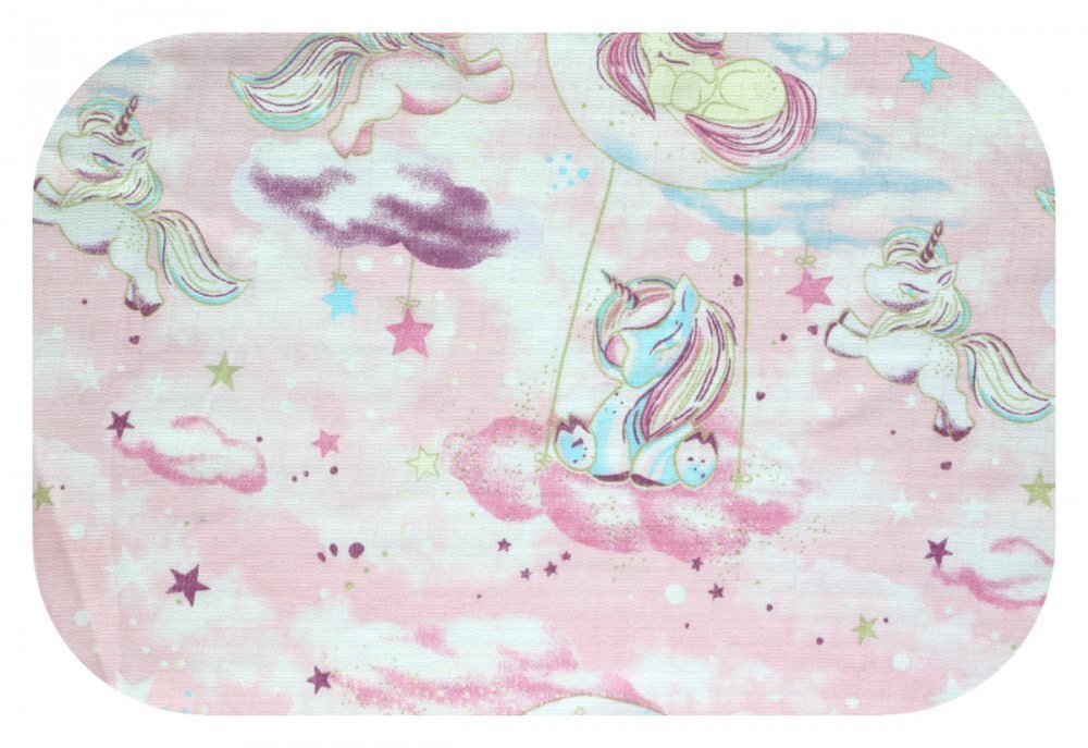 EgaKids Scutec din muselina tetra 70x80 cm model Rose Unicorn