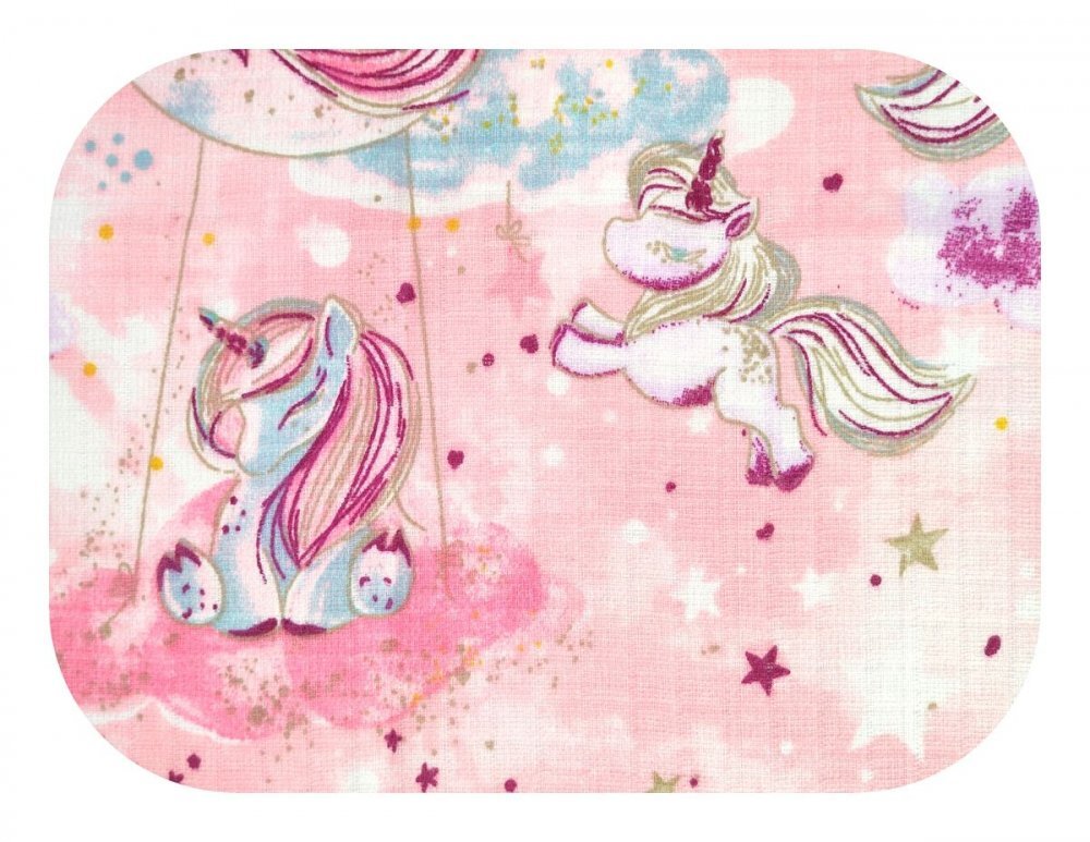 EgaKids Scutec din muselina tetra 70x80 cm model Rose Unicorn