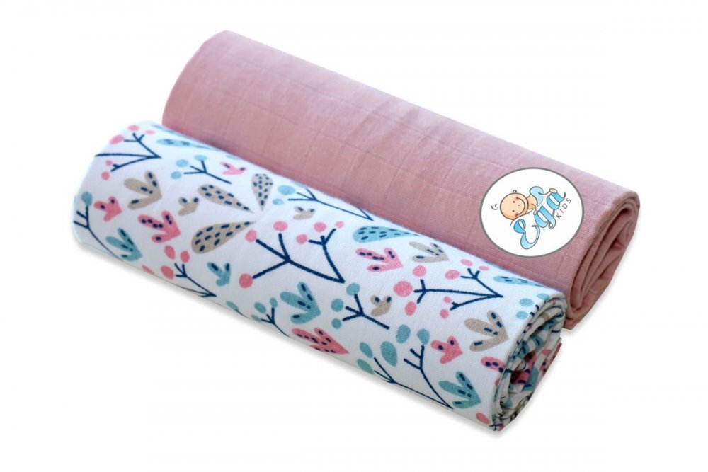 EgaKids Set 2 scutece din bumbac 60x80 cm Pink Powder
