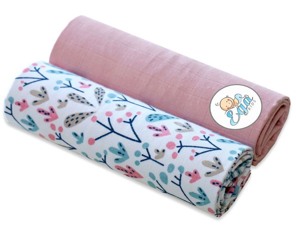 EgaKids Set 2 scutece din bumbac 60x80 cm Pink Powder