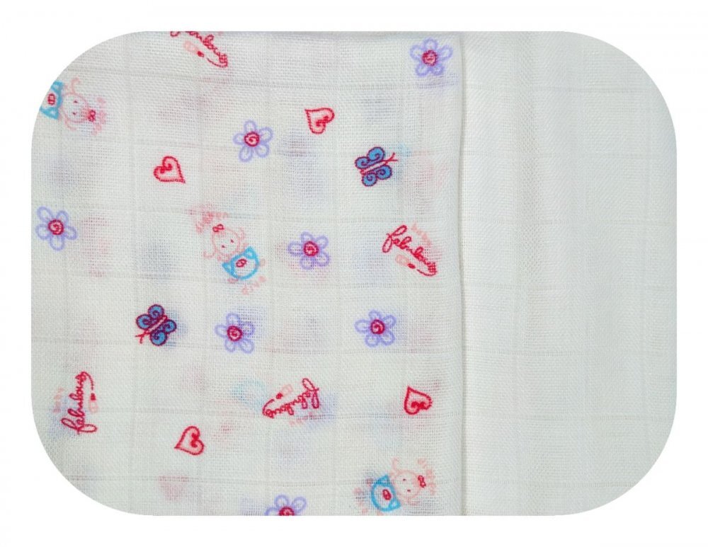 EgaKids Set 2 scutece pentru bebelusi reutilizabile cu fibra de bambus dimensiune 70 x 80 cm model Flowers