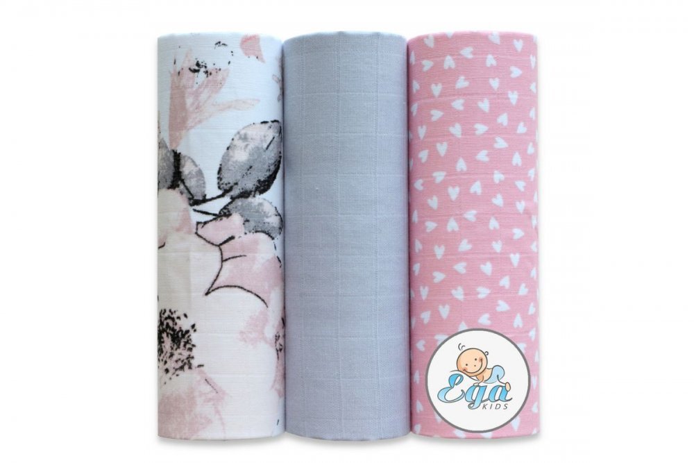 EgaKids Set 3 scutece din bumbac 60x80 cm model No10