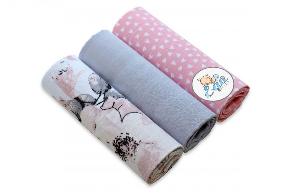 EgaKids Set 3 scutece din bumbac 60x80 cm model No10