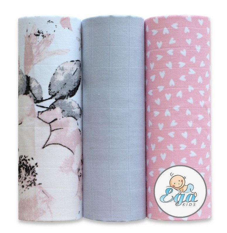 EgaKids Set 3 scutece din bumbac 60x80 cm model No10
