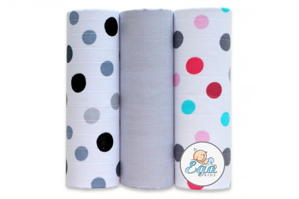 EgaKids Set 3 scutece din bumbac 60x80 cm model No19