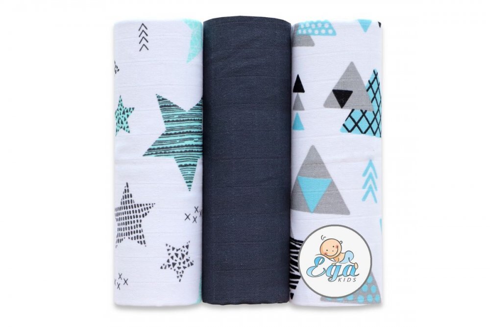EgaKids Set 3 scutece din bumbac 60x80 cm model No23