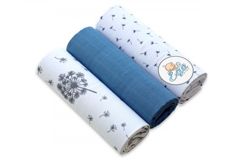 EgaKids Set 3 scutece din bumbac 60x80 cm model No26