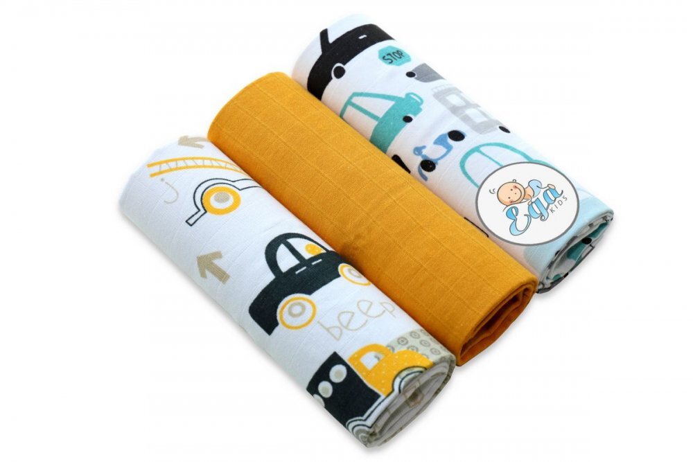 EgaKids Set 3 scutece din bumbac 60x80 cm model No28