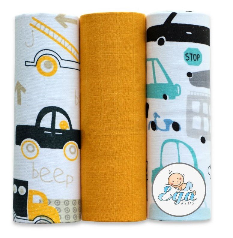 EgaKids Set 3 scutece din bumbac 60x80 cm model No28