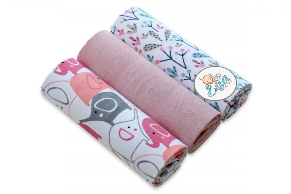 EgaKids Set 3 scutece din bumbac 60x80 cm model No29