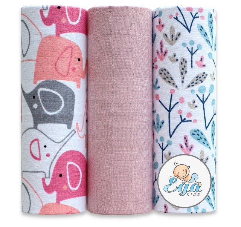 EgaKids Set 3 scutece din bumbac 60x80 cm model No29