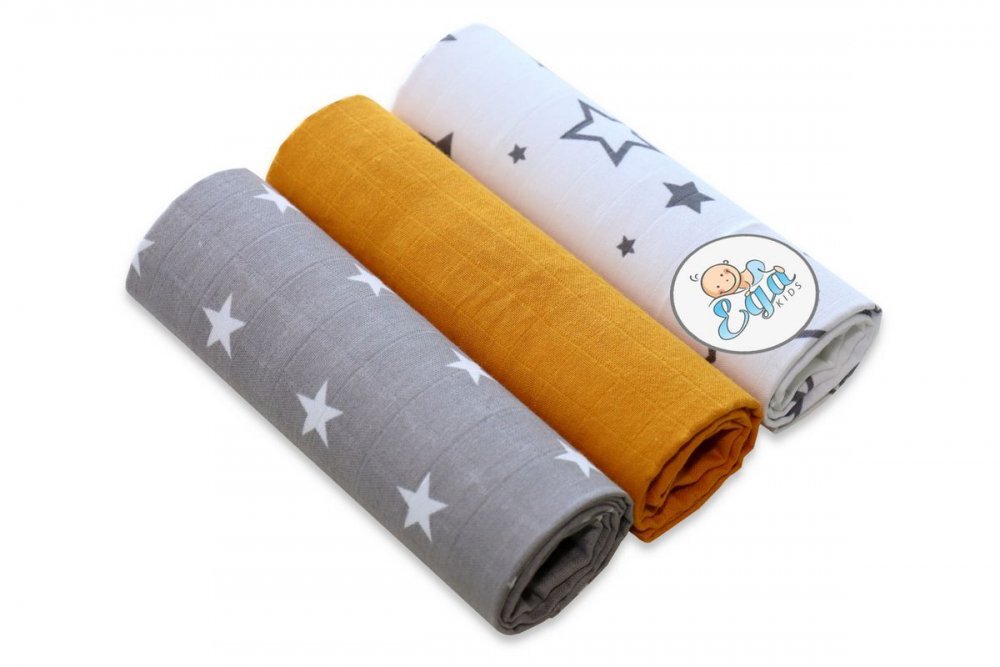 EgaKids Set 3 scutece din bumbac 60x80 cm model No3