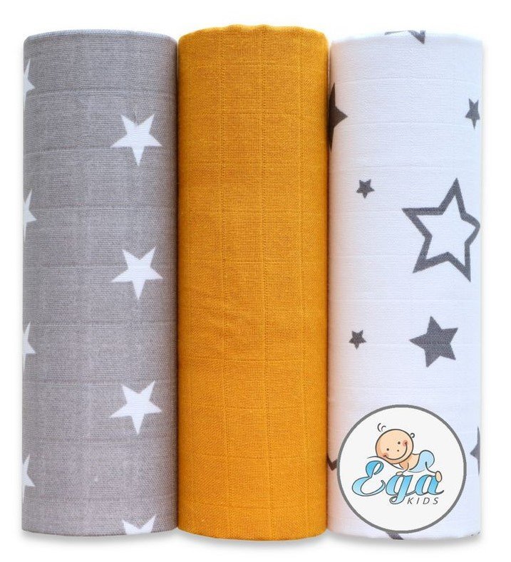EgaKids Set 3 scutece din bumbac 60x80 cm model No3