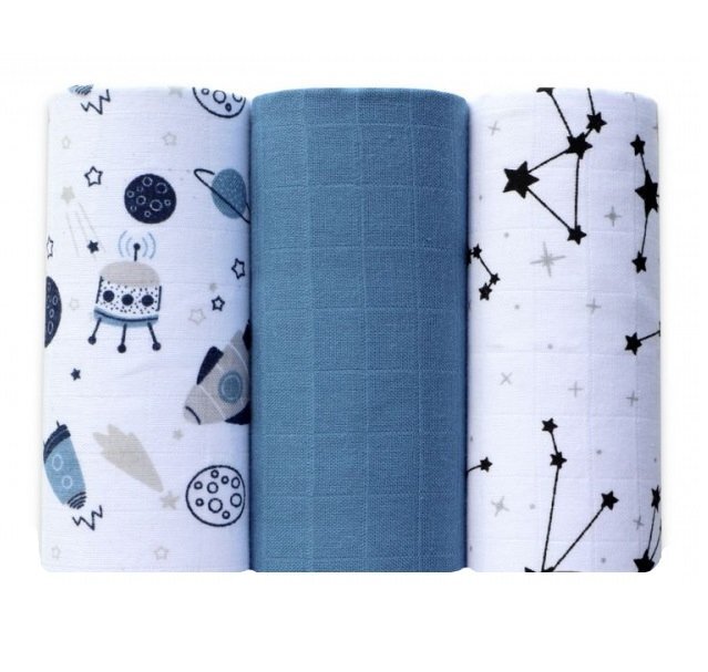 EgaKids Set 3 scutece din bumbac 60x80 cm model No35