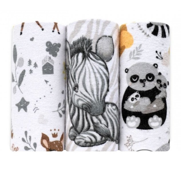 EgaKids Set 3 scutece din finet 70x80 cm No5 Animals