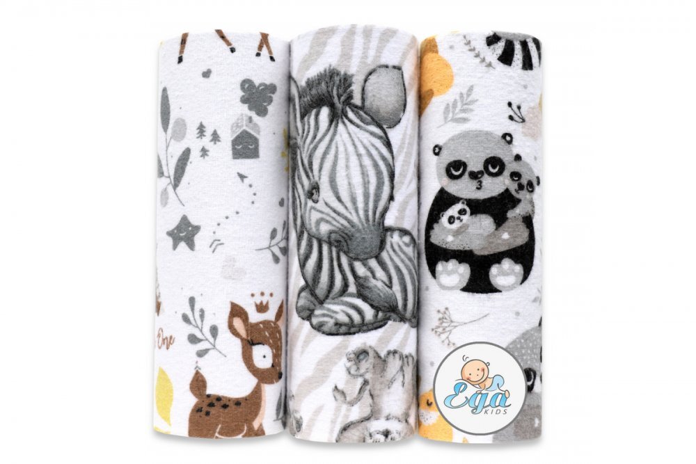EgaKids Set 3 scutece din finet 70x80 cm No5 Animals