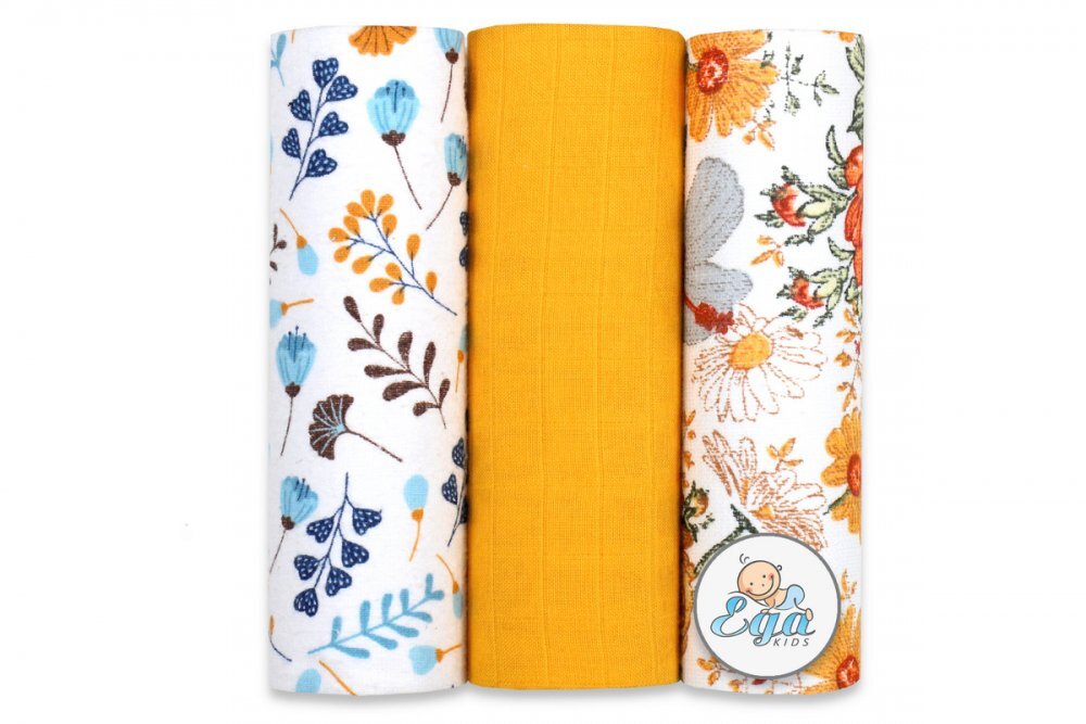 EgaKids Set 3 scutece mix finet si muselina model Flowers