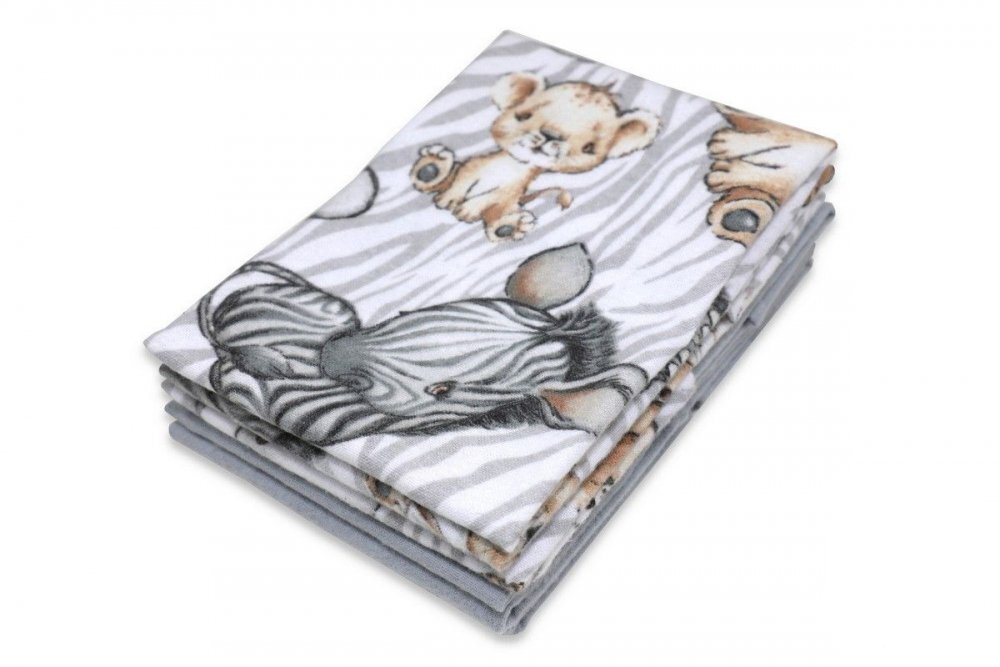 EgaKids Set 6 batistute din finet pentru copii 38x38 cm model No6 Safari Animals
