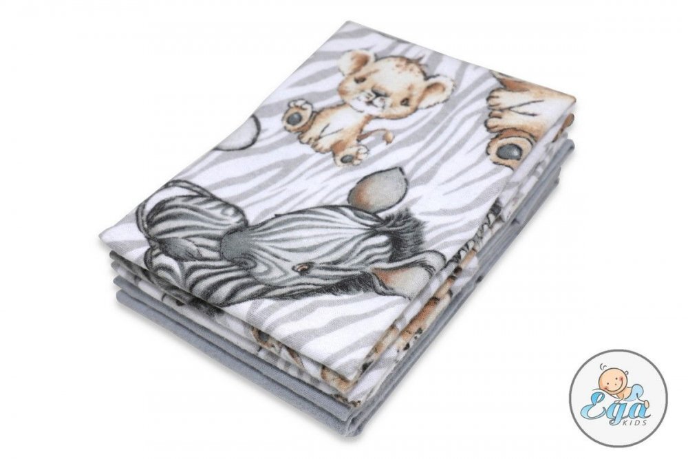 EgaKids Set 6 batistute din finet pentru copii 38x38 cm model No6 Safari Animals