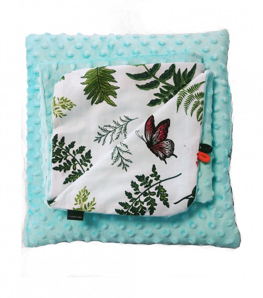 EgaKids Set Paturica si perna Minky pentru copii 580 Verde 75x85 cm