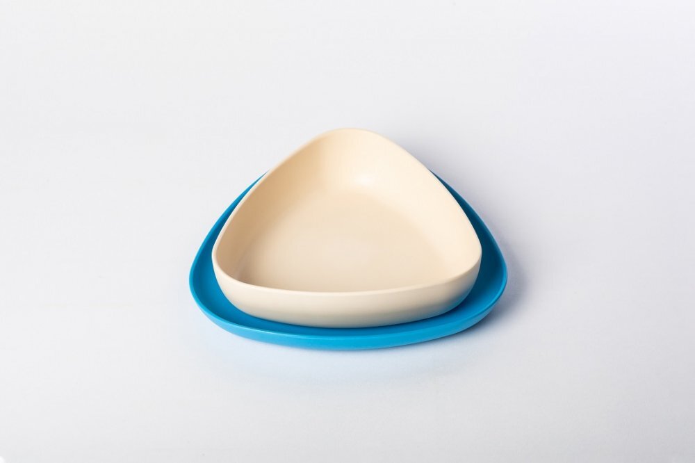 Ekoala Set 2 farfurii BIOplastic WhiteBlue