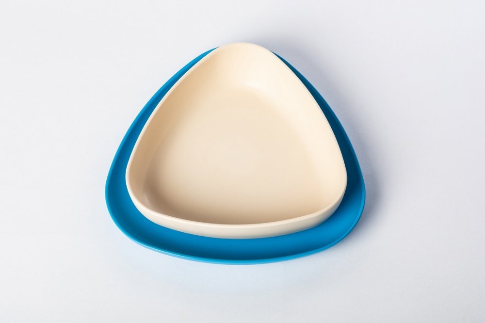 Ekoala Set 2 farfurii BIOplastic WhiteBlue