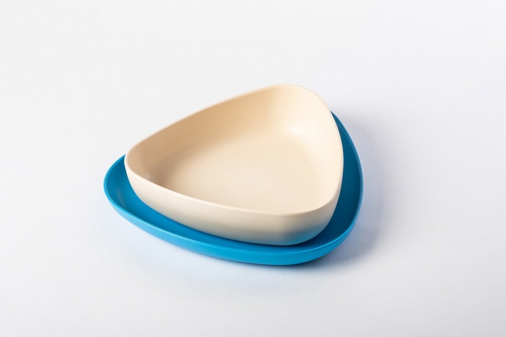 Ekoala Set 2 farfurii BIOplastic WhiteBlue