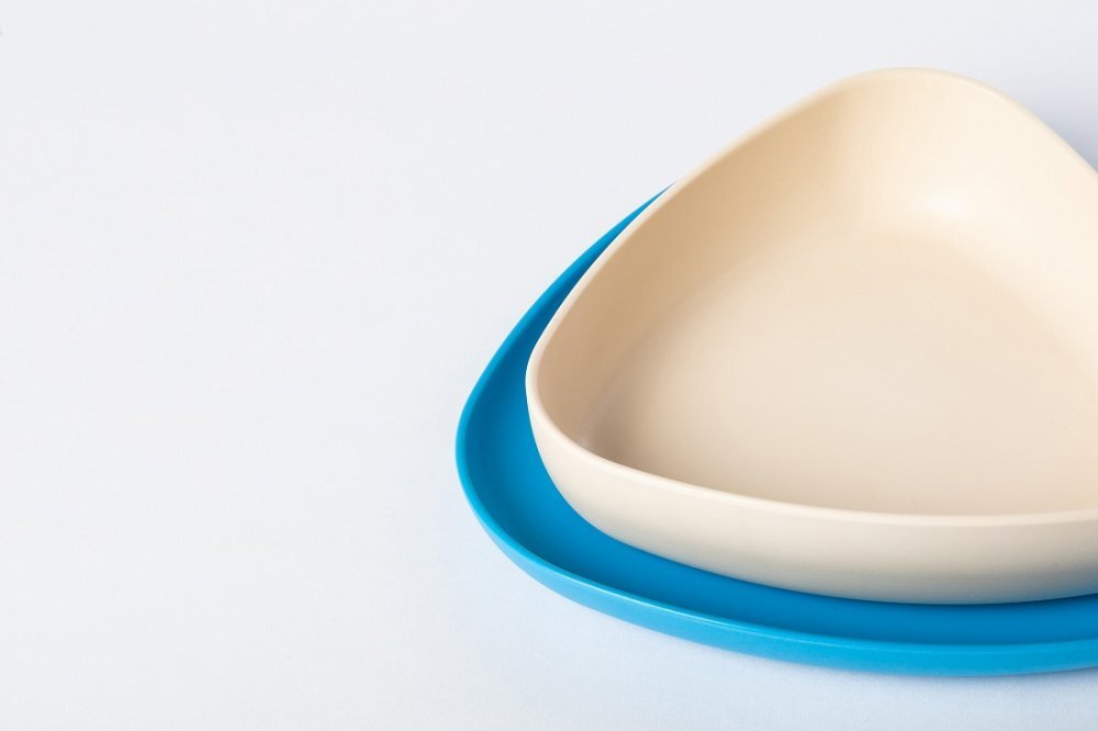 Ekoala Set 2 farfurii BIOplastic WhiteBlue