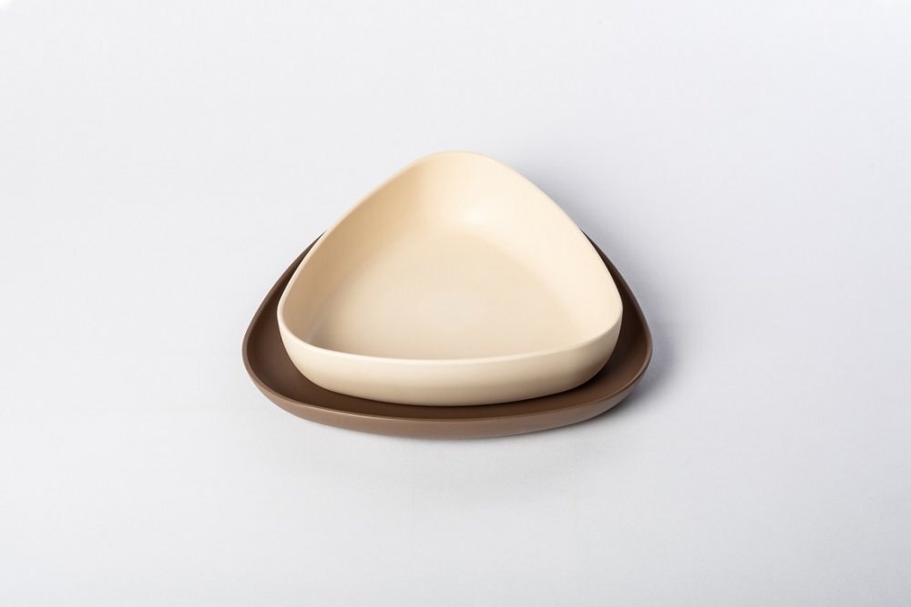 Ekoala Set 2 farfurii BIOplastic WhiteBrown
