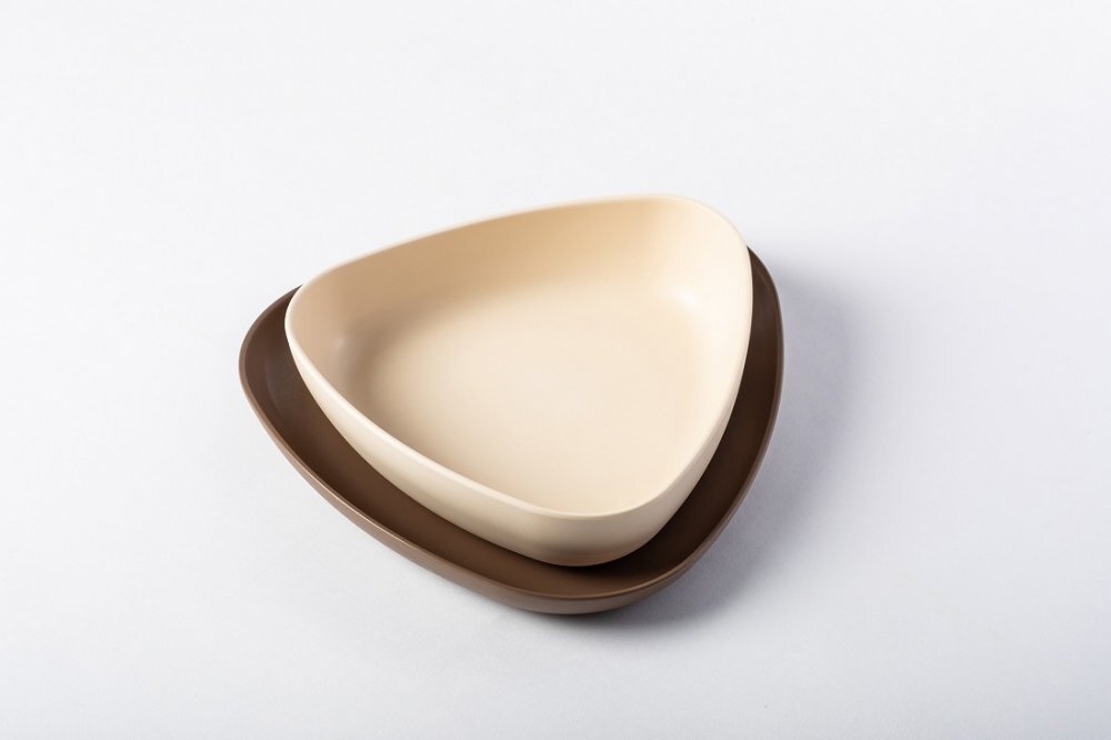 Ekoala Set 2 farfurii BIOplastic WhiteBrown
