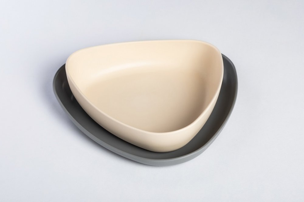 Ekoala Set 2 farfurii BIOplastic WhiteGrey
