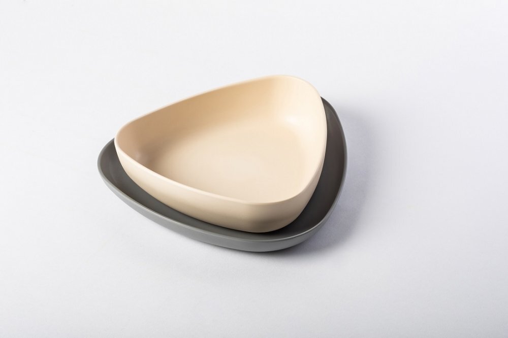 Ekoala Set 2 farfurii BIOplastic WhiteGrey