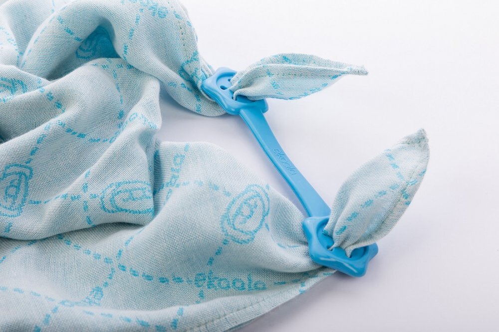 Ekoala Set Swaddle si suport de prindere baveta blue