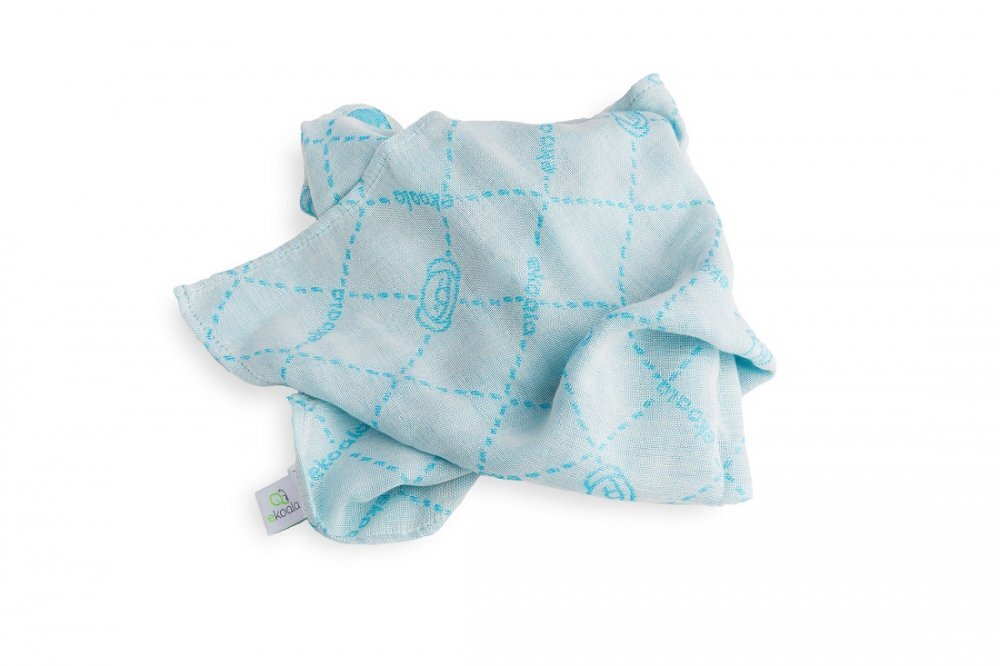 Ekoala Set Swaddle si suport de prindere baveta blue