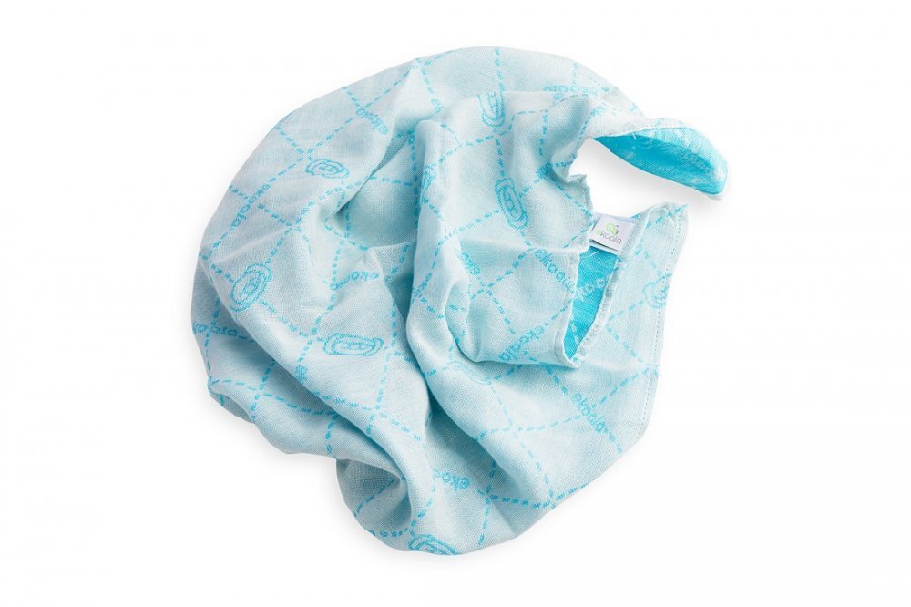 Ekoala Set Swaddle si suport de prindere baveta blue