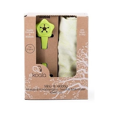Ekoala Set Swaddle si suport de prindere baveta green