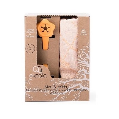 Ekoala Set Swaddle si suport de prindere baveta orange
