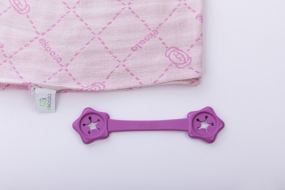 Ekoala Set Swaddle si suport de prindere baveta purple