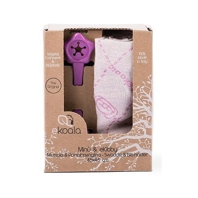 Ekoala Set Swaddle si suport de prindere baveta purple
