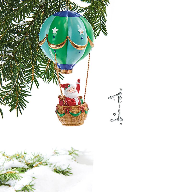 EMA Ornament pentru brad Mos Craciun in balon 17 cm