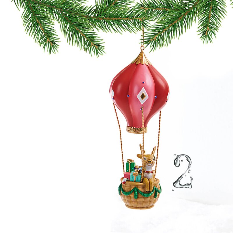 EMA Ornament pentru brad Mos Craciun in balon 17 cm