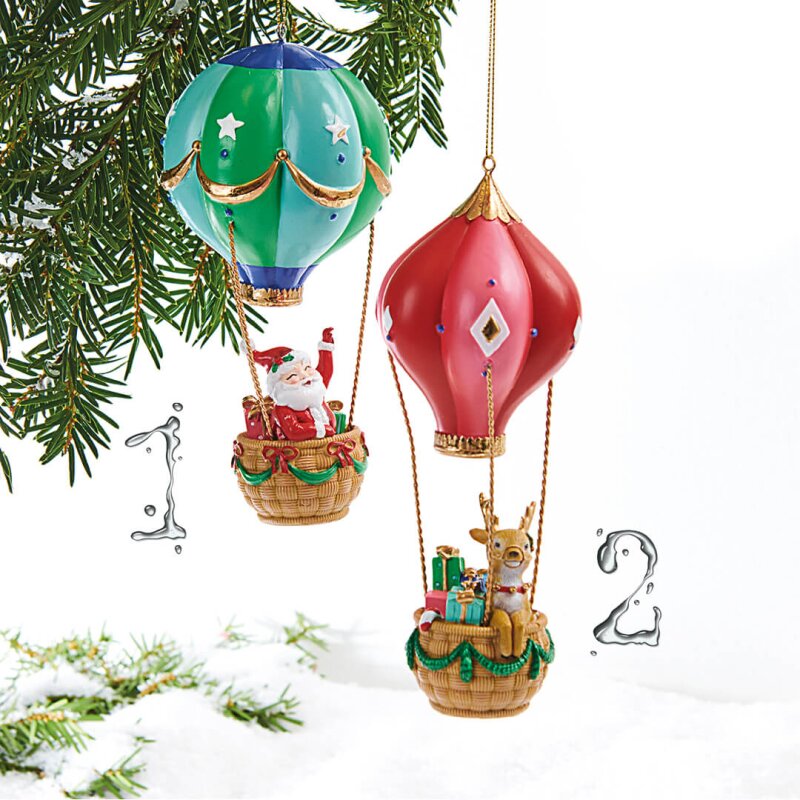 EMA Ornament pentru brad Mos Craciun in balon 17 cm
