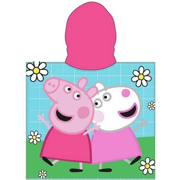 EPLUSM Poncho cu gluga Peppa Pig Bike Ride 55x110 cm EPMPP52461236
