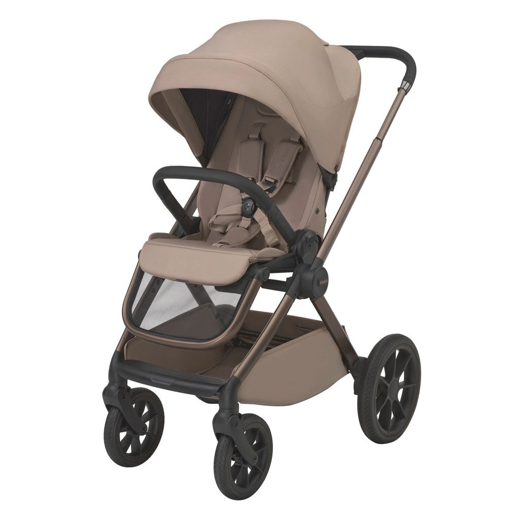 Espiro Carucior 2 in 1 pentru copii Clodi Stylish Beige 0-22 kg pliabil cu suspensii maner reglabil si spatar reglabil