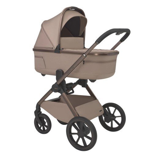 Espiro Carucior 2 in 1 pentru copii Clodi Stylish Beige 0-22 kg pliabil cu suspensii maner reglabil si spatar reglabil