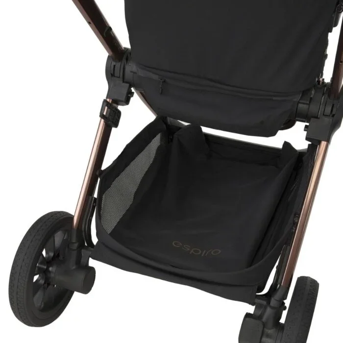 Espiro Carucior 2 in 1 pentru copii Code Elegant Navy 0-22 kg landou pliabil complet plat si carucior sport cu pliere automata