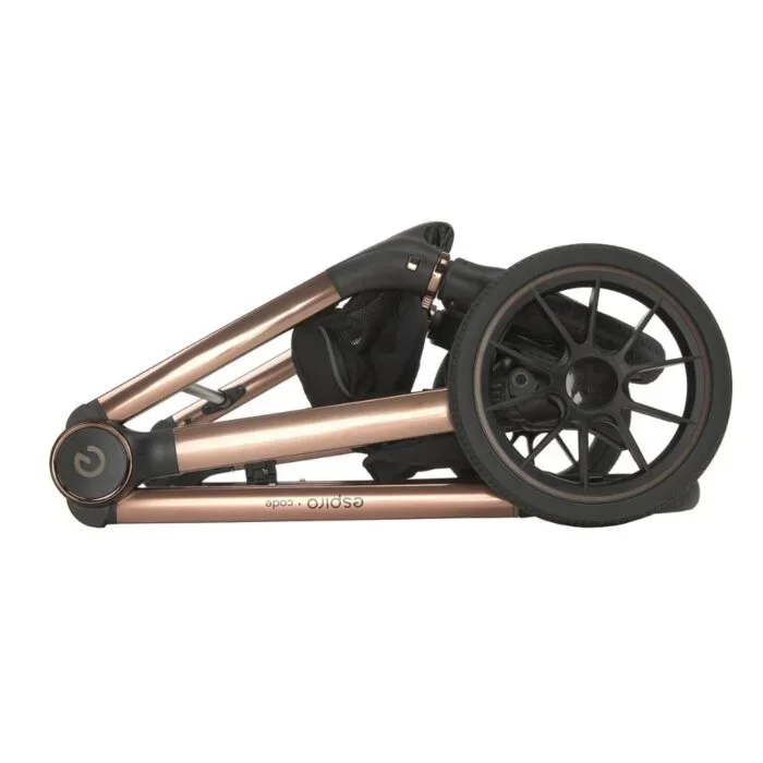 Espiro Carucior 2 in 1 pentru copii Code Elegant Navy 0-22 kg landou pliabil complet plat si carucior sport cu pliere automata