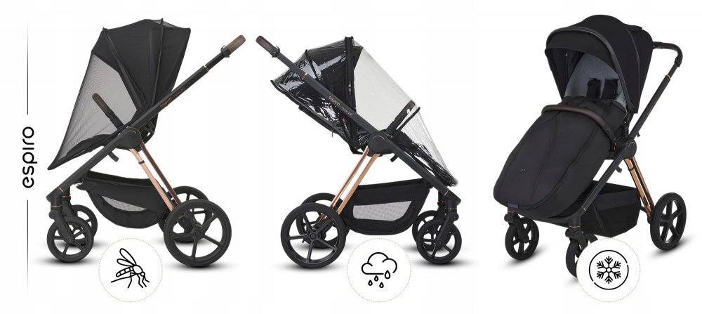 Espiro Carucior 2 in 1 pentru copii Miloo 2.0 Tasty cappuccino 0-22 kg cu toate accesoriile incluse