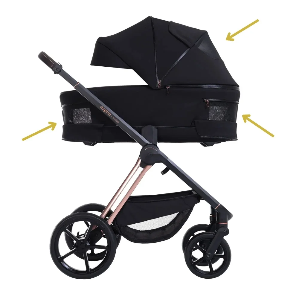Espiro Carucior 2 in 1 pentru copii Miloo Verde 0-22 kg premium sezut reversibil maner telescopic accesorii incluse